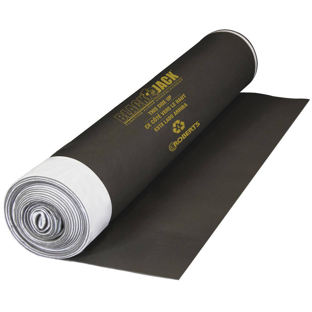 Roberts Black Jack 100 sq. ft. 28 ft. x 43 in. x 2.5 mm Premium 2-in-1 Underlayment for Laminate and Engineered Wood Floors 70-026