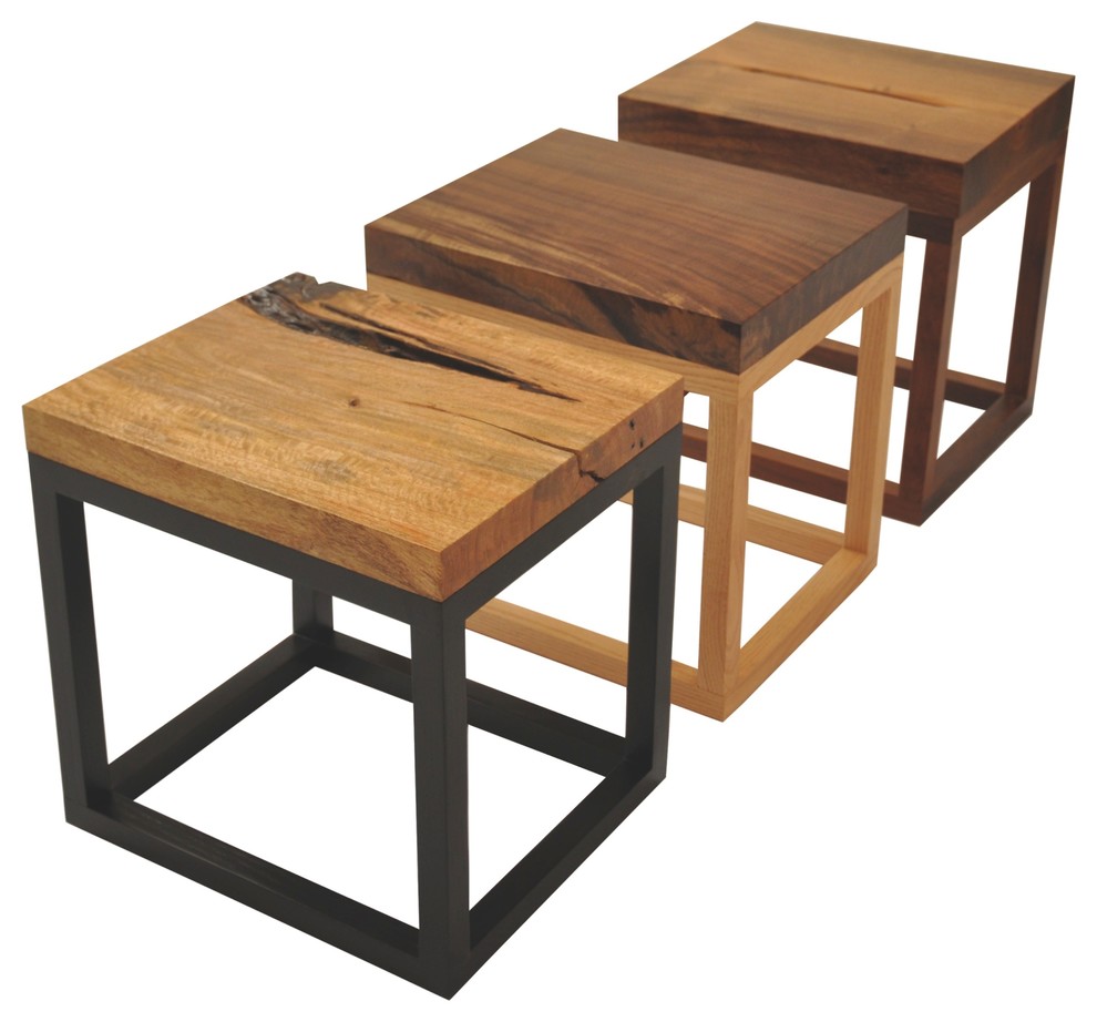 Reclaimed Tamburil Wood Side Table   Transitional   Side Tables And End Tables   by Rotsen Furniture  Houzz