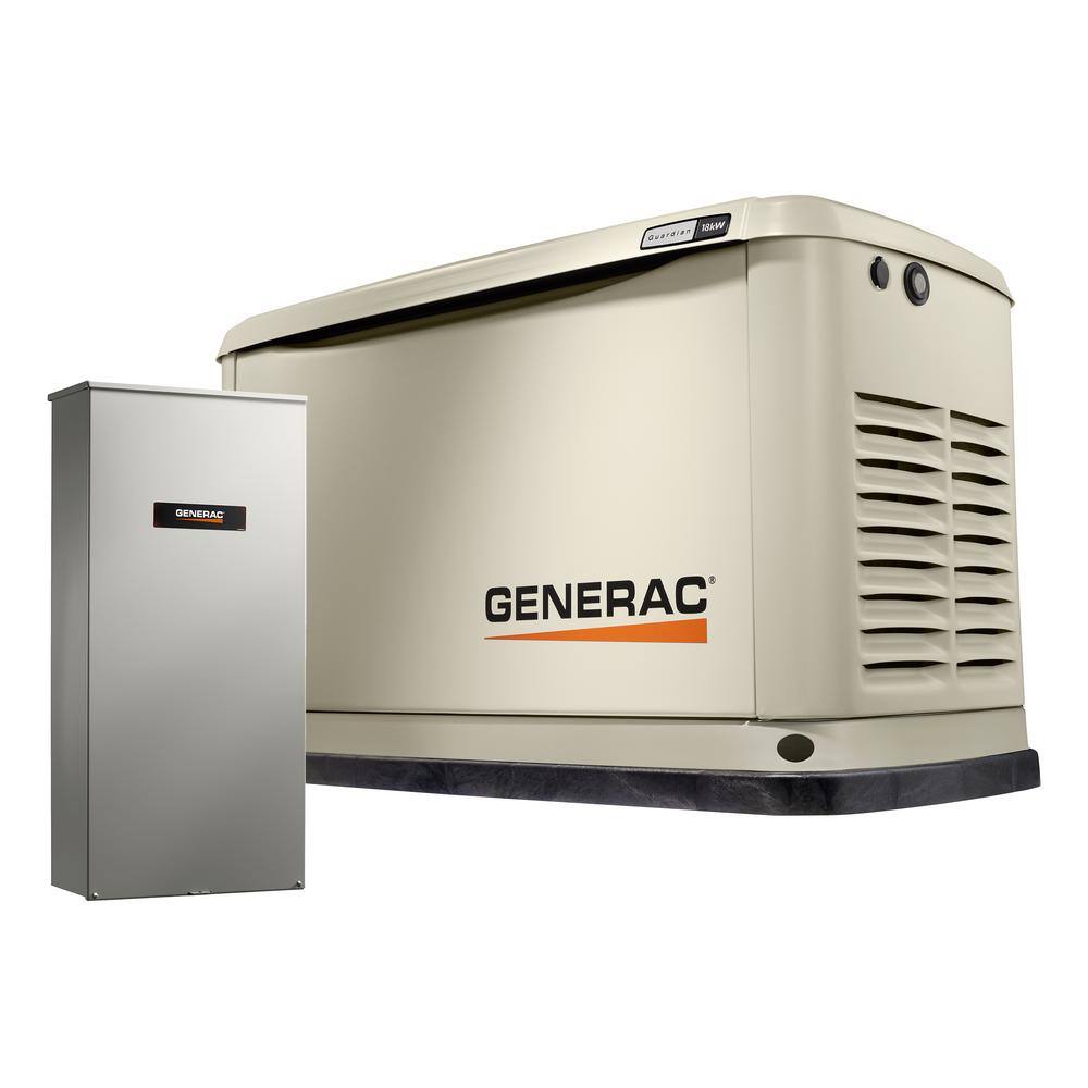 Generac Guardian 18000-Watt (LP)17000-Watt (NG) Air-Cooled Whole House Generator with Wi-Fi and 200-Amp Transfer Switch 7228