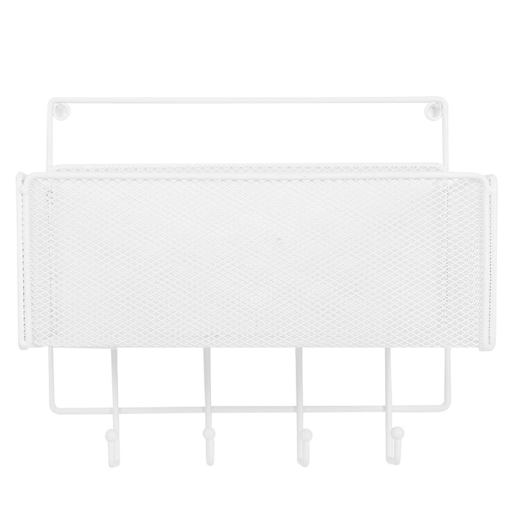 Household Wall Storage Basket Holder Cosmetics Storage Rack For Kitchen Bathroomwhite