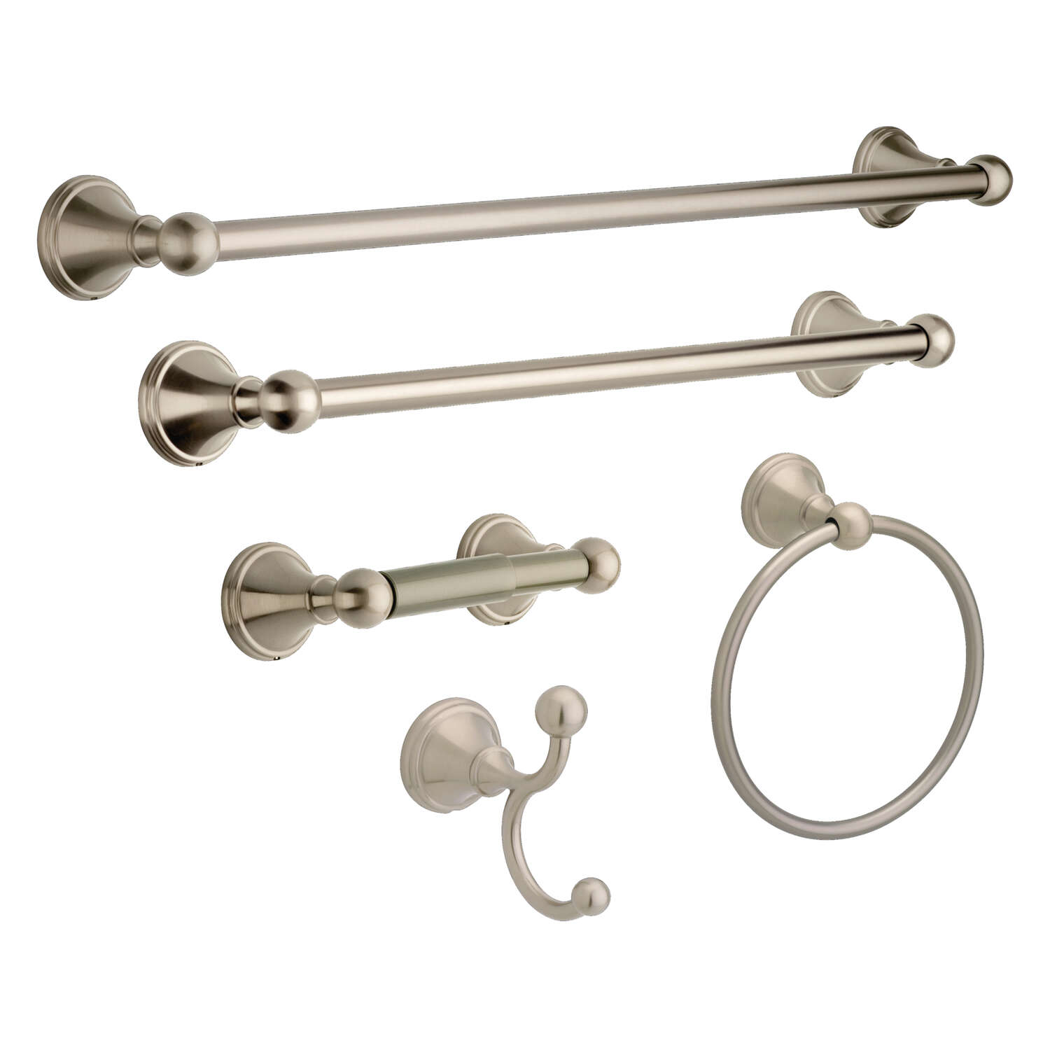 Delta Crestfield 3.75 in. H X 3.9 in. W X 2 in. L Satin Nickel Double Robe Hook