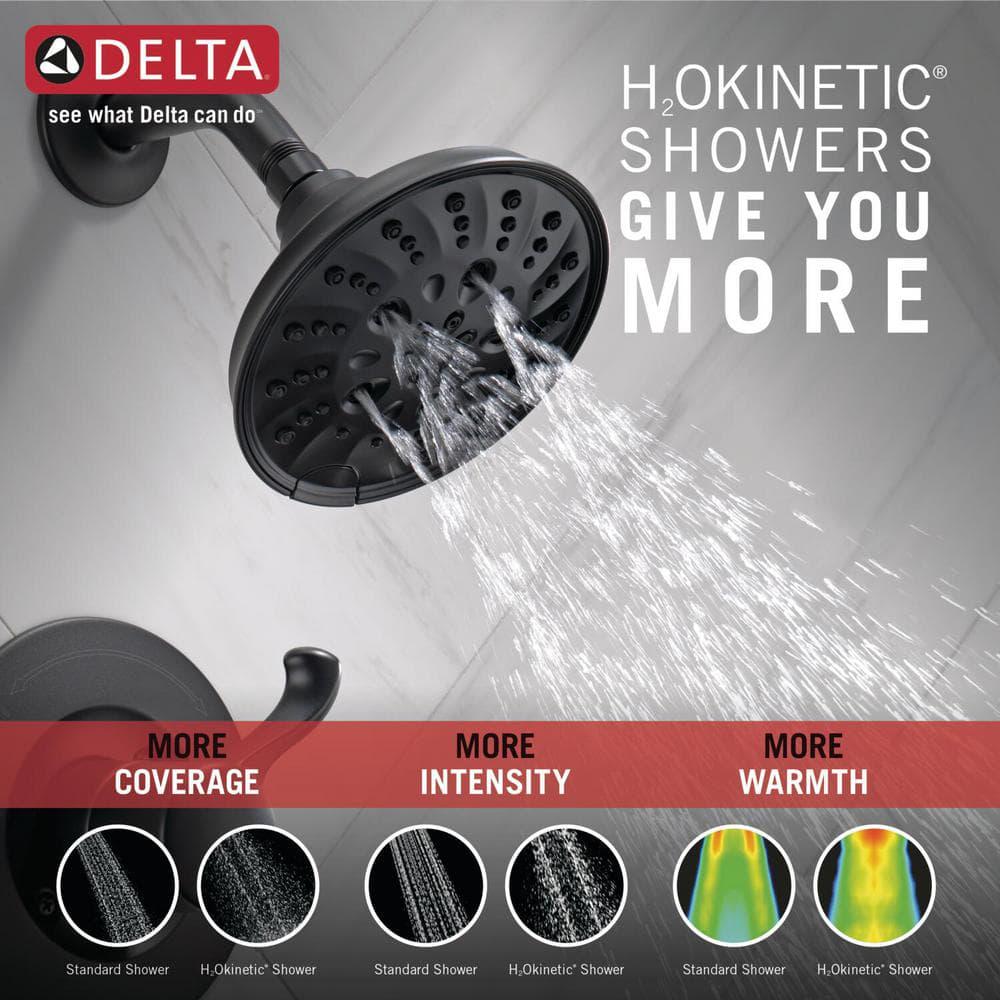 Delta Esato SingleHandle 5Spray Tub and Shower Faucet with H2Okinetic in Matte Black