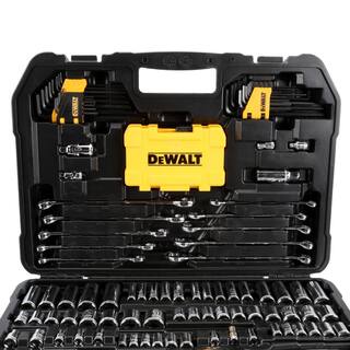 DW 14 in. x 38 in. Drive Polished Chrome Mechanics Tool Set (142-Piece) and  22 in. 2-Drawer Tool Box DWMT73802W08290