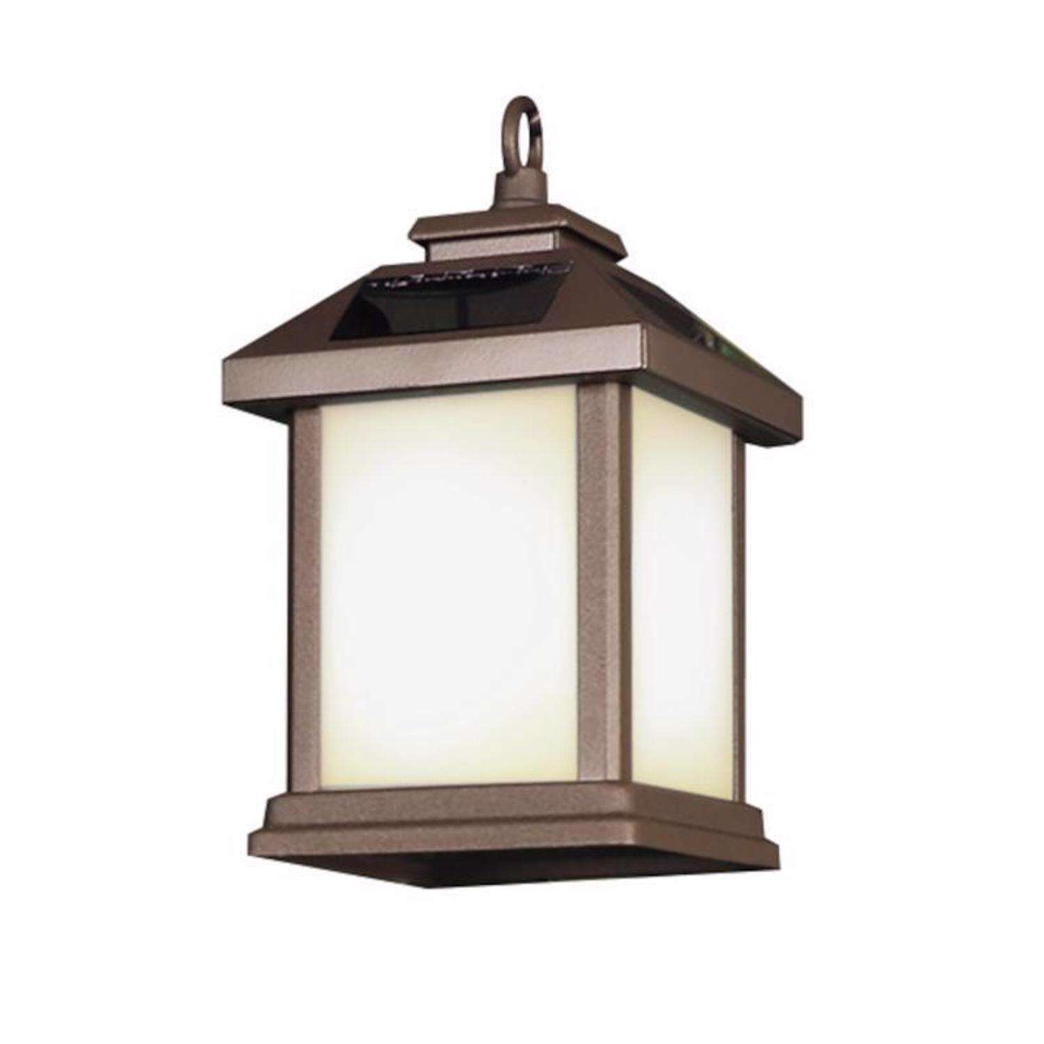 Feit Smart Home 4 in. Solar Power Metal Square Hanging Pathway Light Bronze