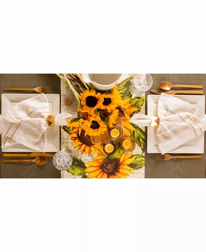 Design Imports Rustic Sunflowers Printed Table Runner 14 X 72