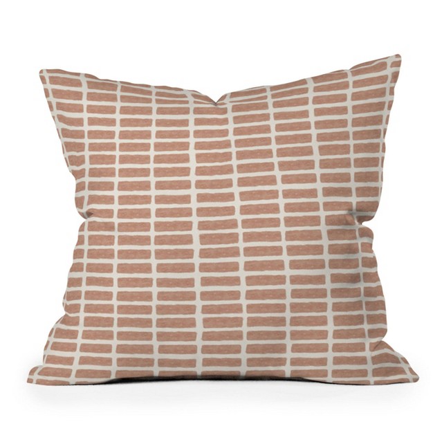 Little Arrow Design Co Block Tile Outdoor Throw Pillow Terracotta Deny Designs