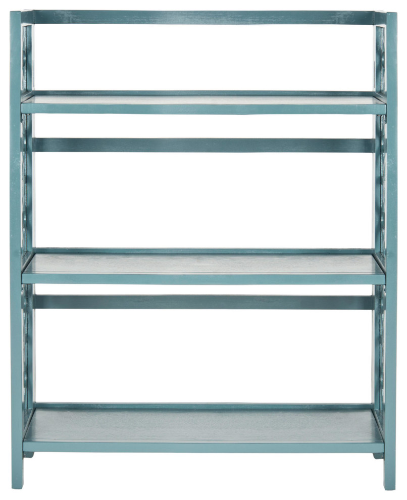 Robin 3 Tier Low Bookcase Teal   Transitional   Bookcases   by Peachtree Fine Furniture  Houzz