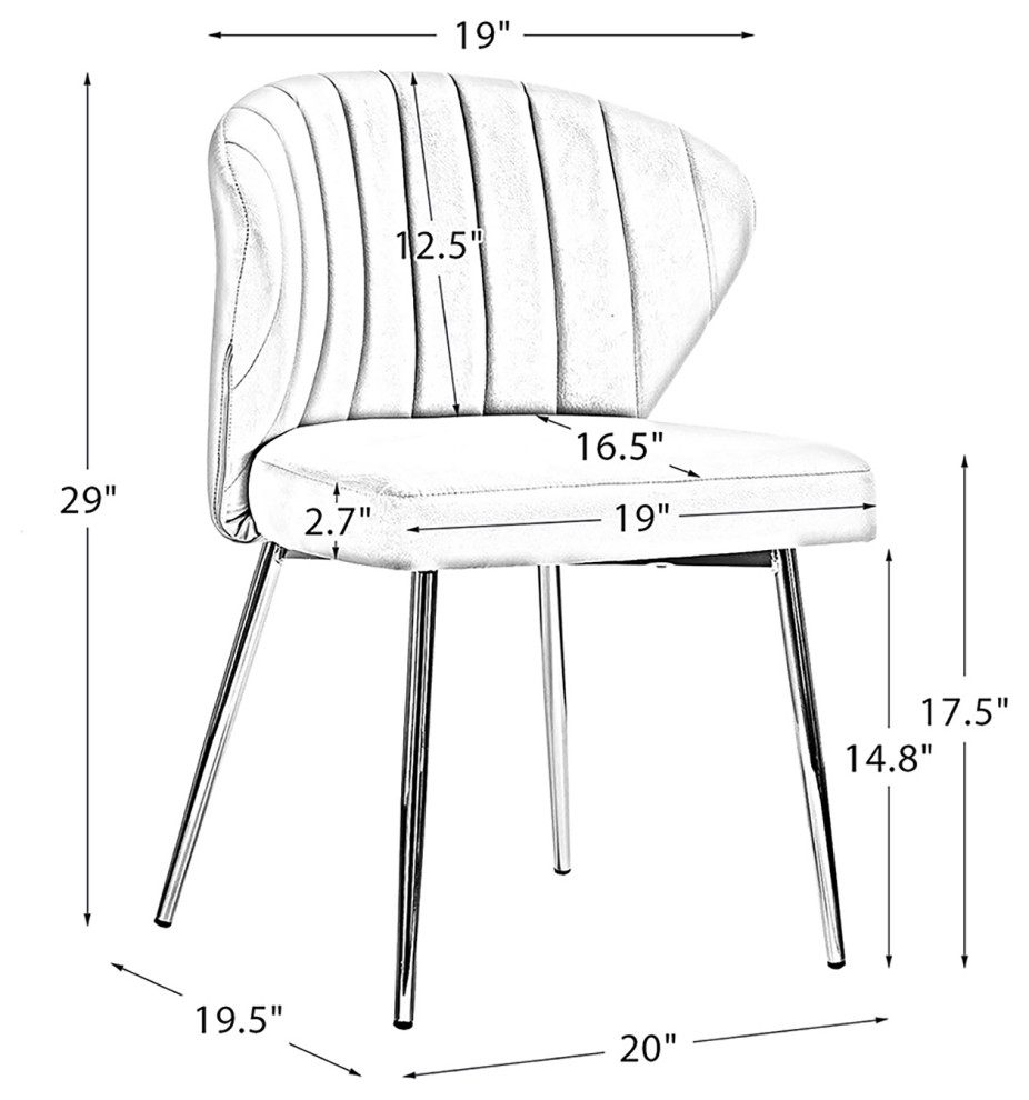 The Audrey Velvet Dining Chair  Set of 2   Midcentury   Dining Chairs   by Karat Home  Houzz