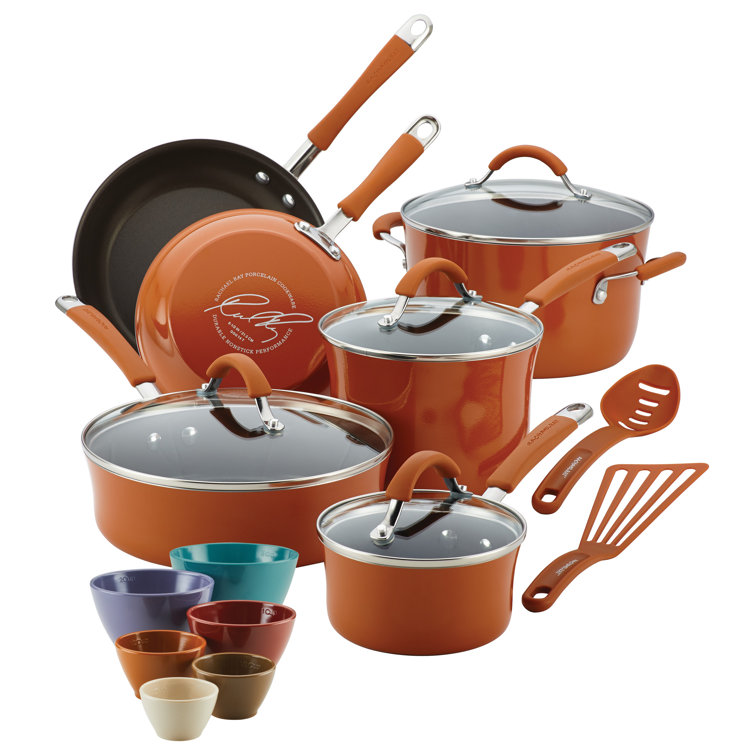 Rachael Ray Cucina Nonstick Cookware and Prep Bowl Set, 12-Piece