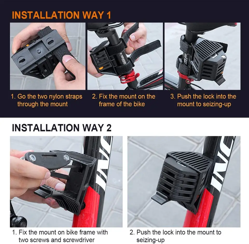 High Security Folding Bike Cycle Solid Lock Foldable Combination Electric Bicycle Lock bicycle accessories