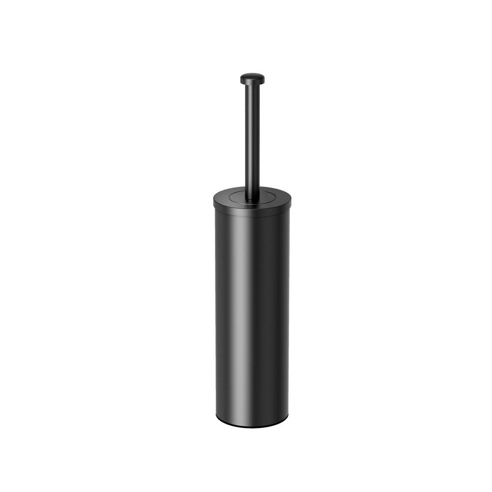 Gatco Latitude II 3.20 in. W Round Stainless Steel Toilet Brush Holder in Matte Black 1481MX