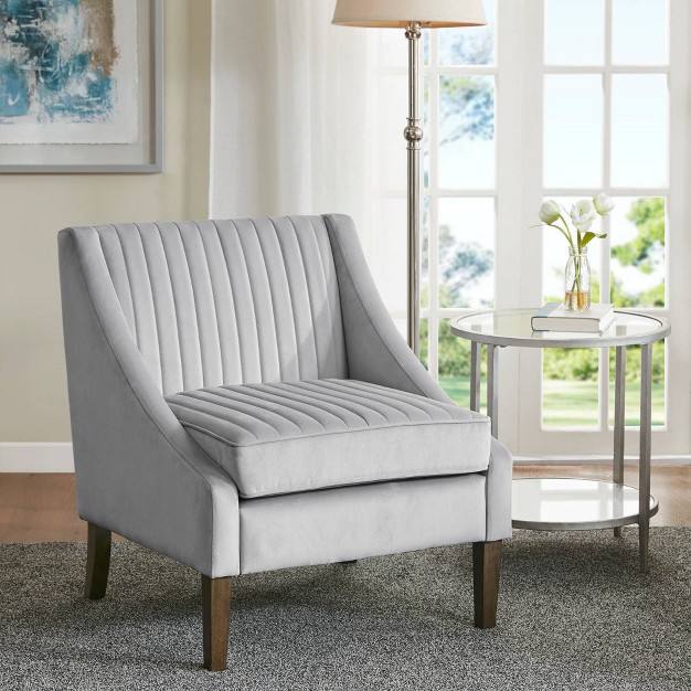 Halton Upholstered Accent Chair Light Gray Madison Park