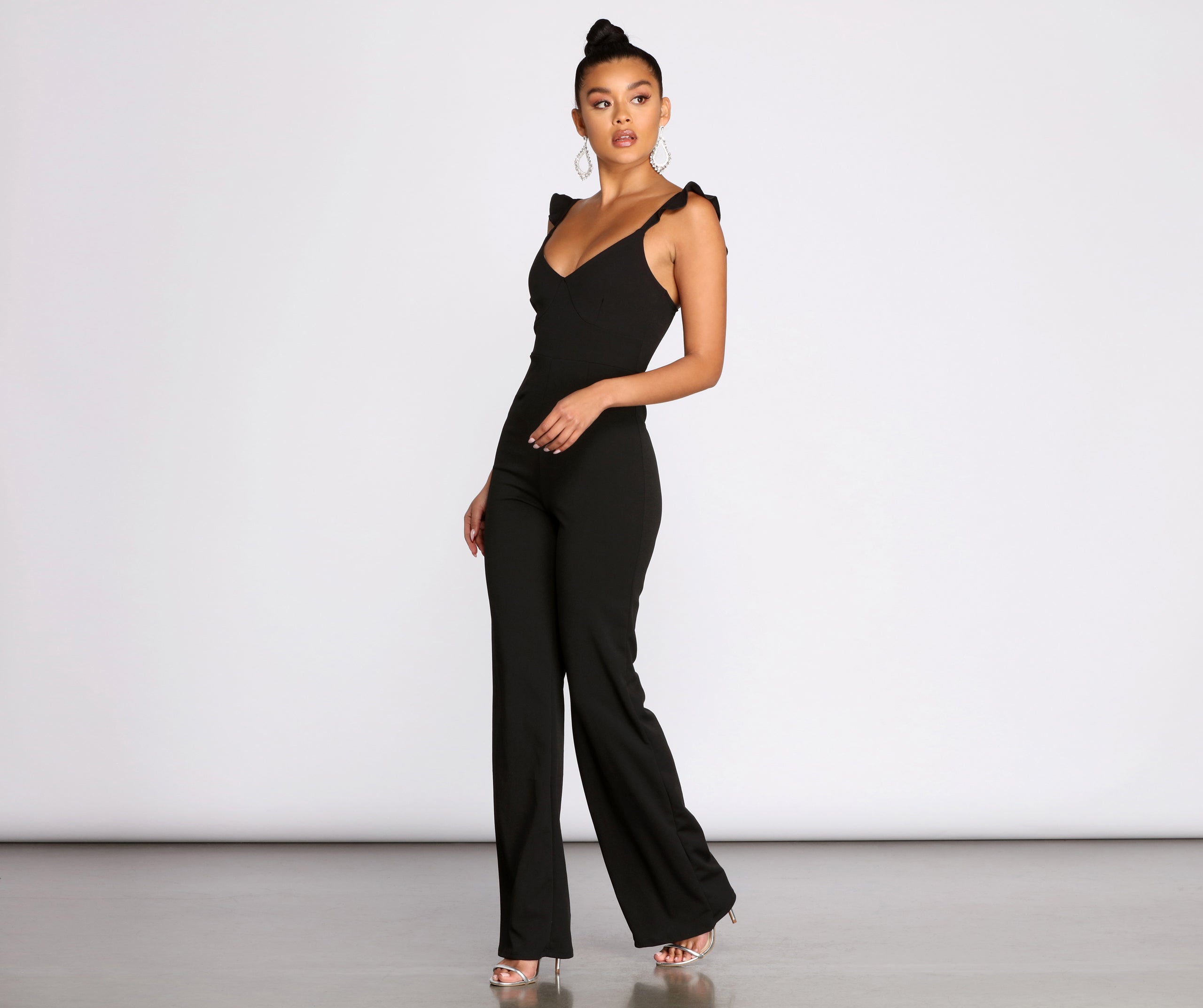 Ruffle Mode Sleek Jumpsuit