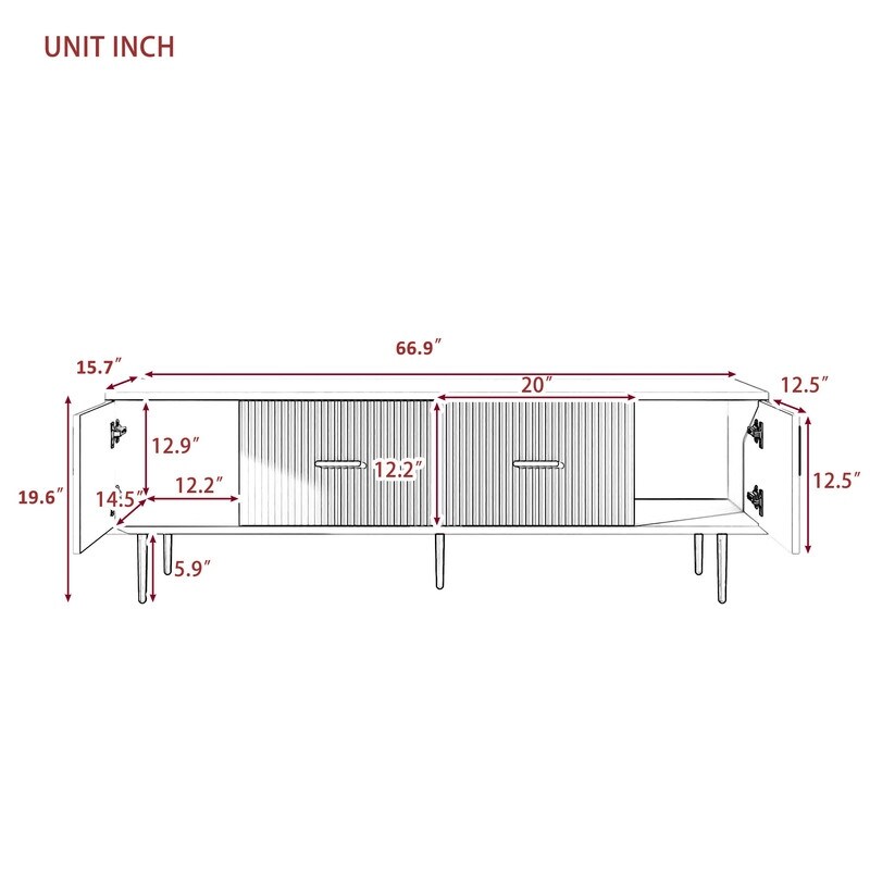 Modern TV Stand with Cabinets and Drawers for TVS Up to 75\