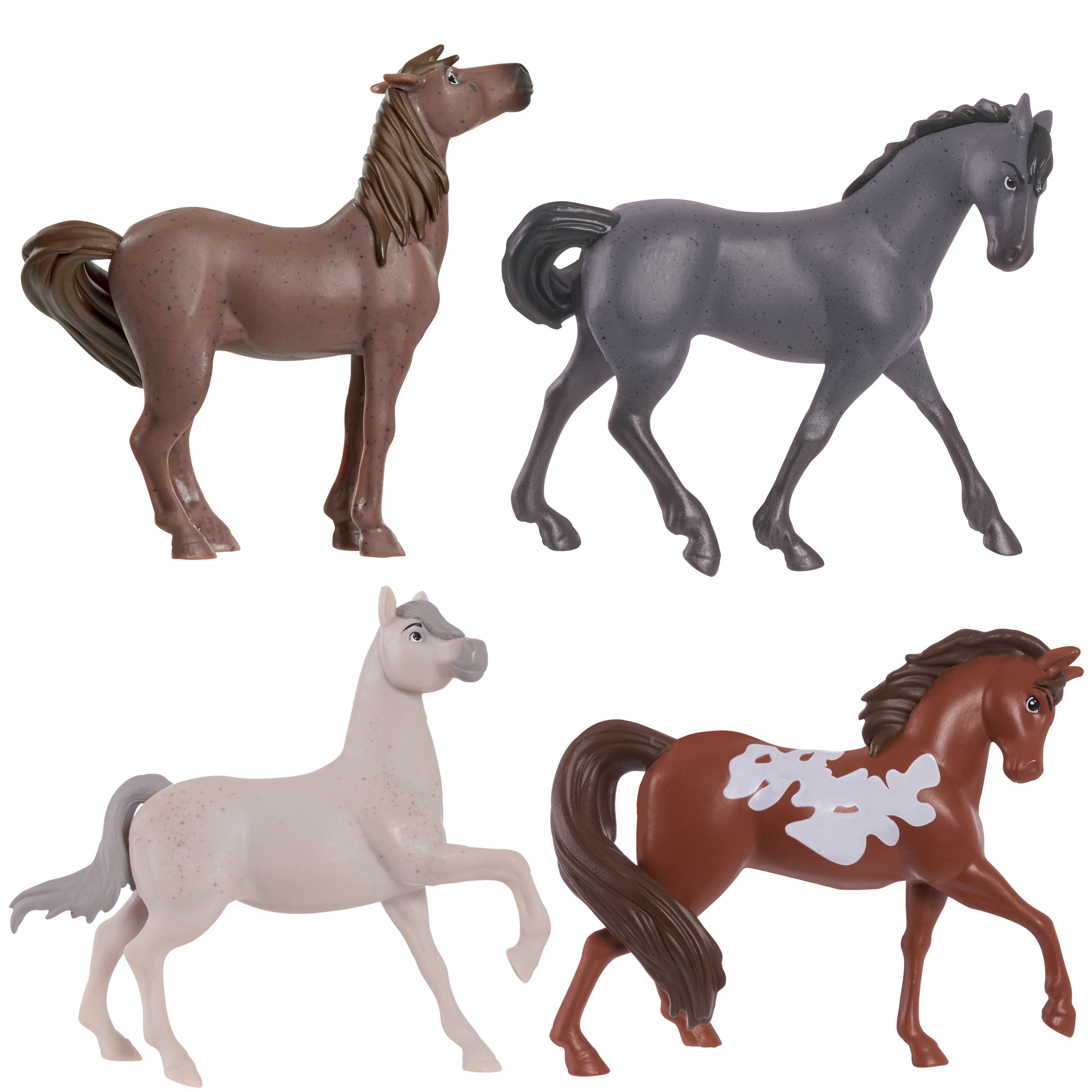 DreamWorks Spirit Riding Free Collectible Horse 4-Pack – Spirit’s Herd，  Kids Toys for Ages 3 Up， Gifts and Presents