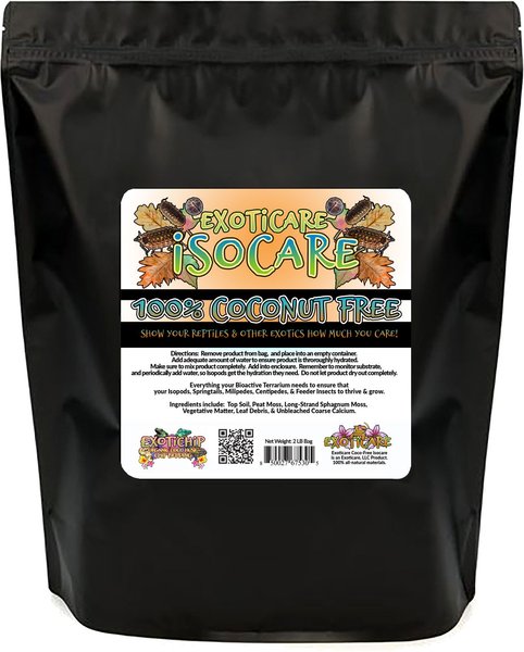 Exoticare Isocare Coconut Free Premium Isopod Reptile Bedding， 2-lb bag