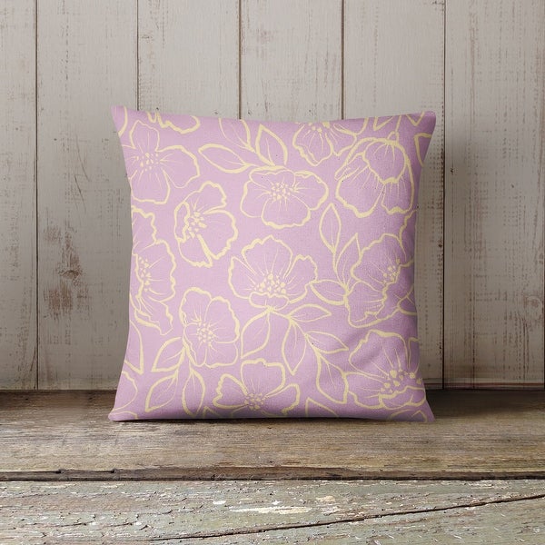 DOGWOOD SKETCH LAVENDER Indoor|Outdoor Pillow By Kavka Designs