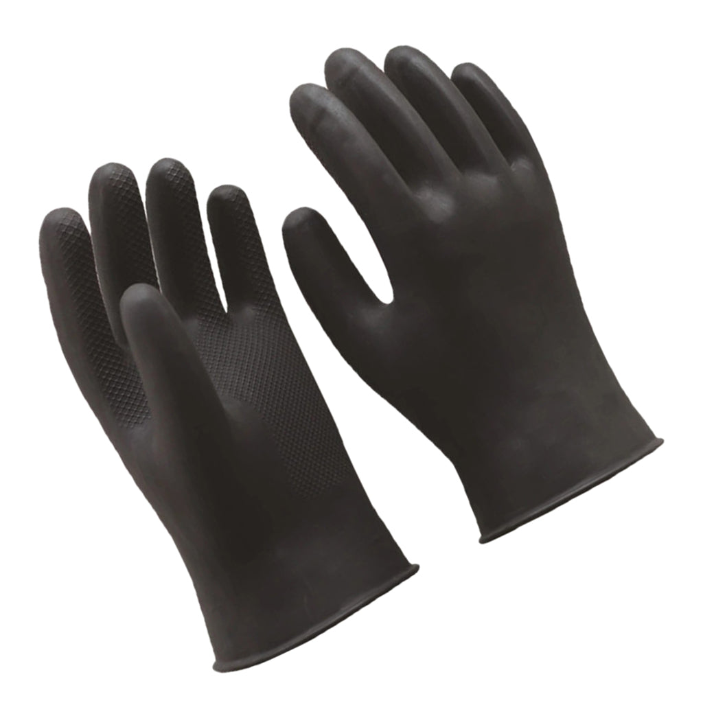 Long Industrial Rubber Latex Gloves Work Gardening Gloves Black 31cm