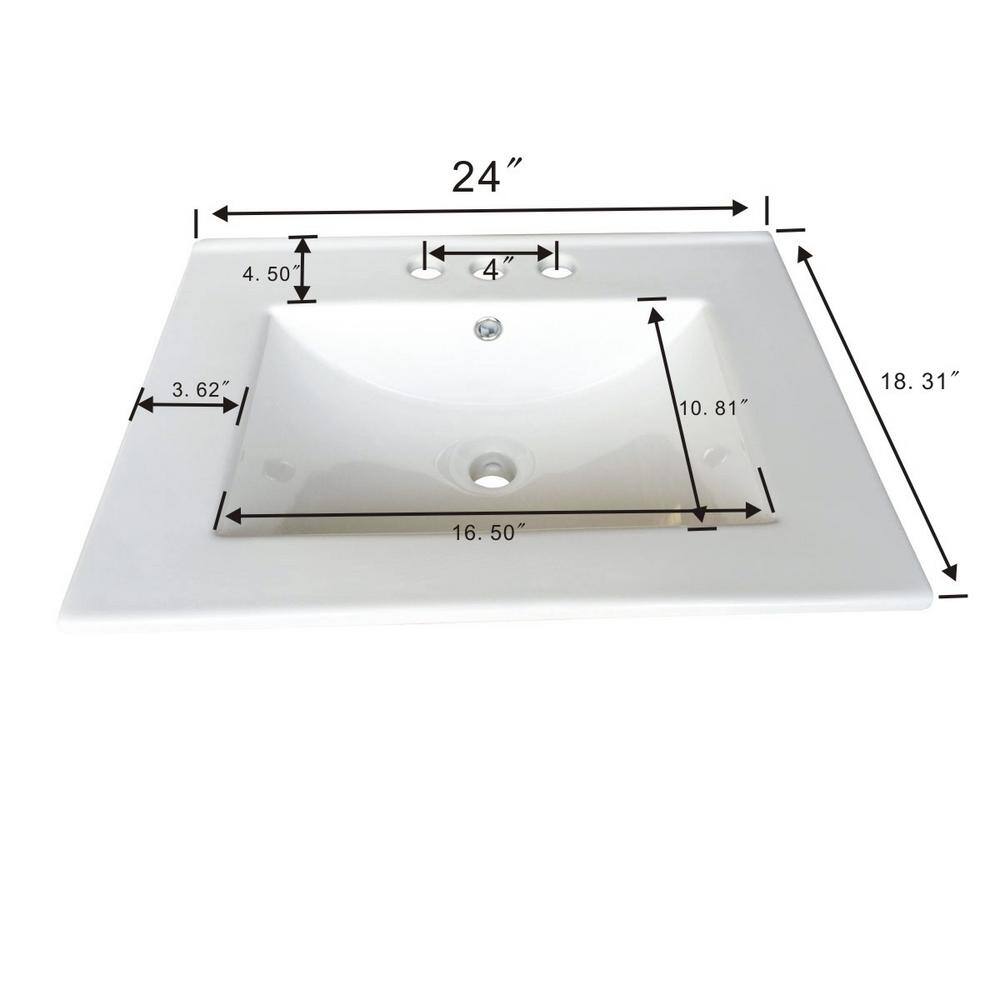 RENOVATORS SUPPLY MANUFACTURING Lee 24 in. Square Drop-In Bathroom Sink in White with Overflow 70336