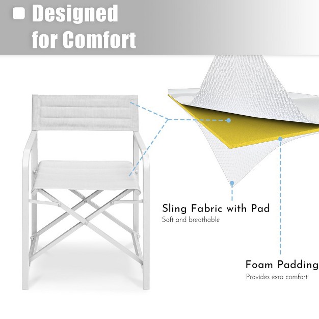 Director x27 s Chairs Portable Bar Height Seating With Folding Aluminum Frame 246 Lbs Capacity