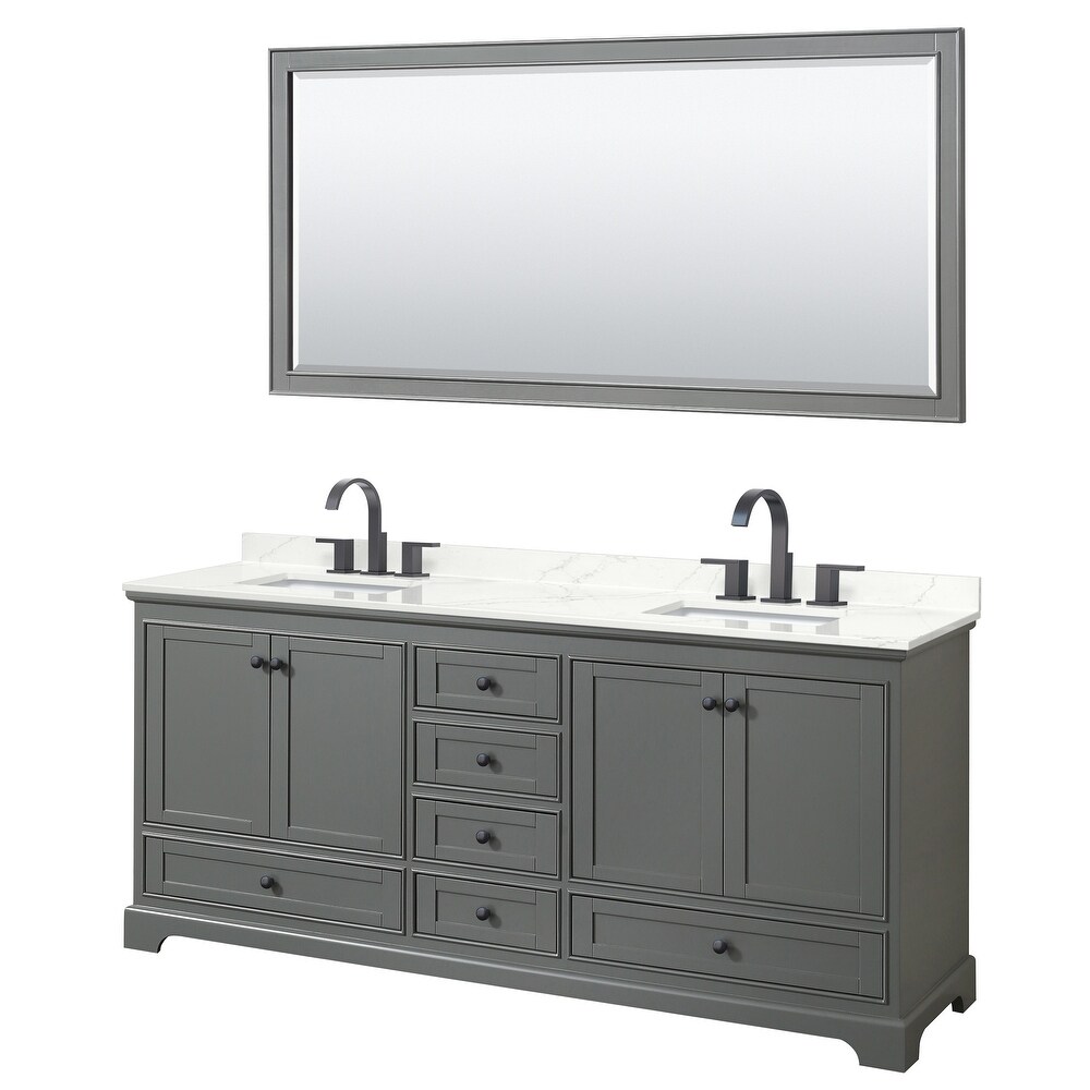 Deborah 80 inch Double Vanity  Quartz Top  70 inch Mirror