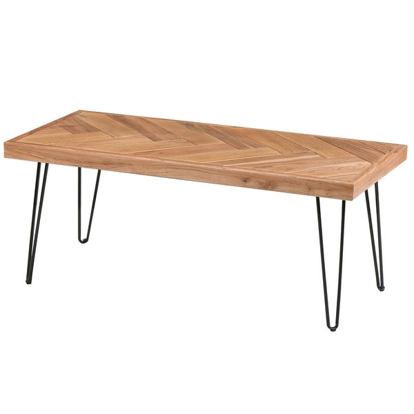 Modern Coffee Table with Metal Hairpin Legs