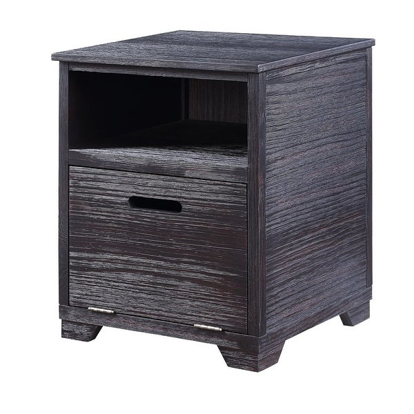 Mondern Simple Style End Table With A Drawer， Antique Black