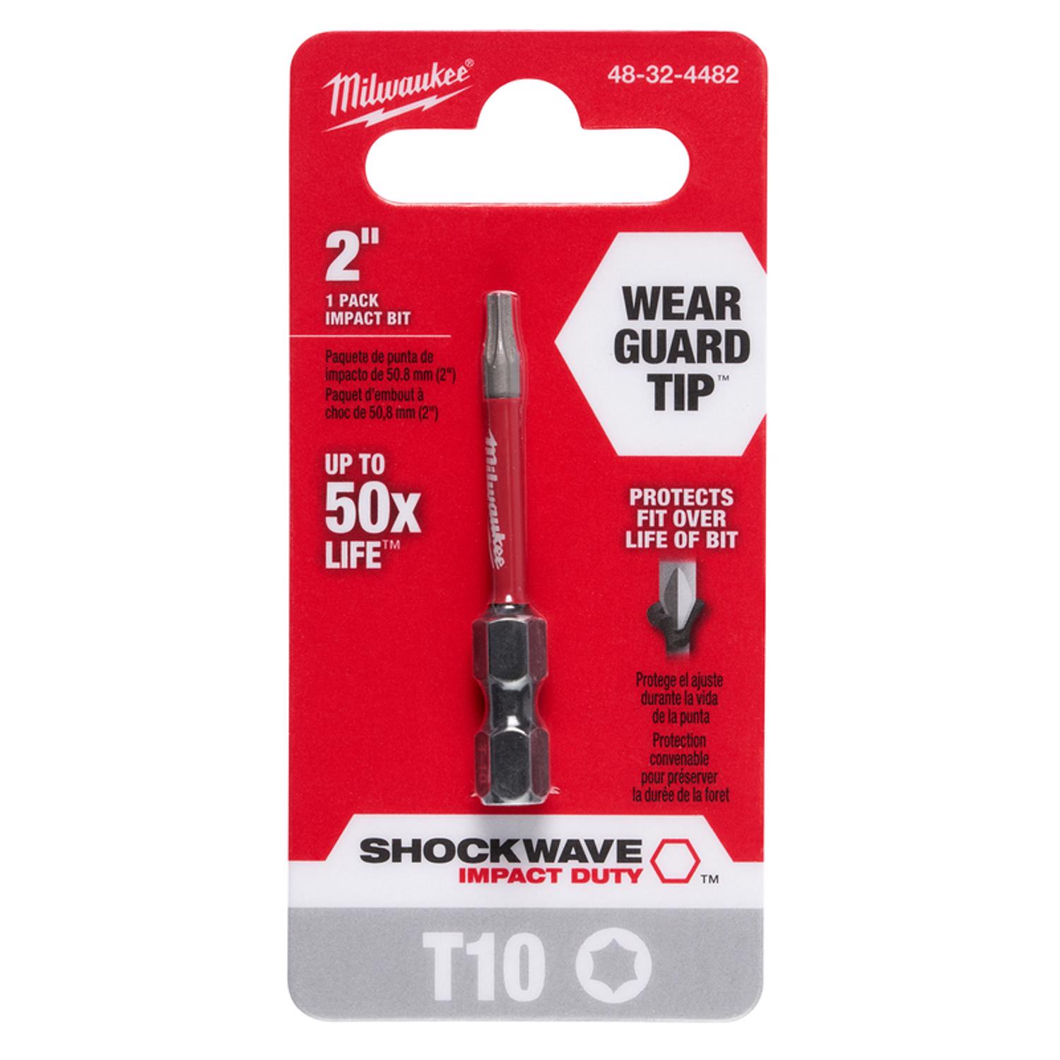 MW Shockwave Torx T10 X 2 in. L Screwdriver Bit Steel 1 pc