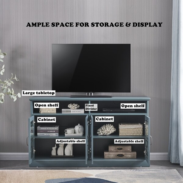 Wooden TV Stand for Up to 55