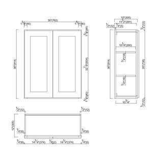 Design House Brookings Plywood Ready to Assemble Shaker 30x36x12 in. 2-Door Wall Kitchen Cabinet in White 543157