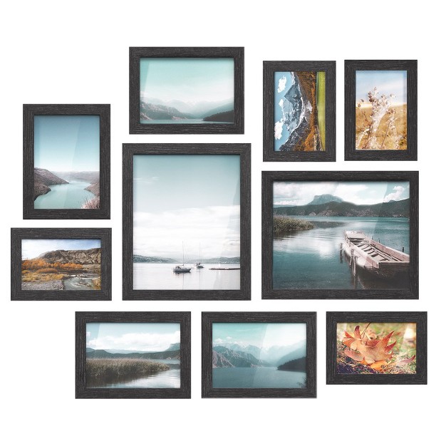 Songmics Picture Frames 10 Pack Collage Picture Frames With Two 8x10 Four 5x7 Four 4x6 Hanging Or Tabletop Display Photo Frame Set Black