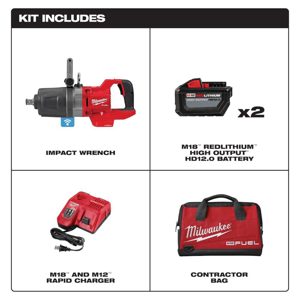 Milwaukee M18 FUEL 1 in. D-Handle High Torque Impact Wrench with ONE-KEY Kit 2868-22HD from Milwaukee