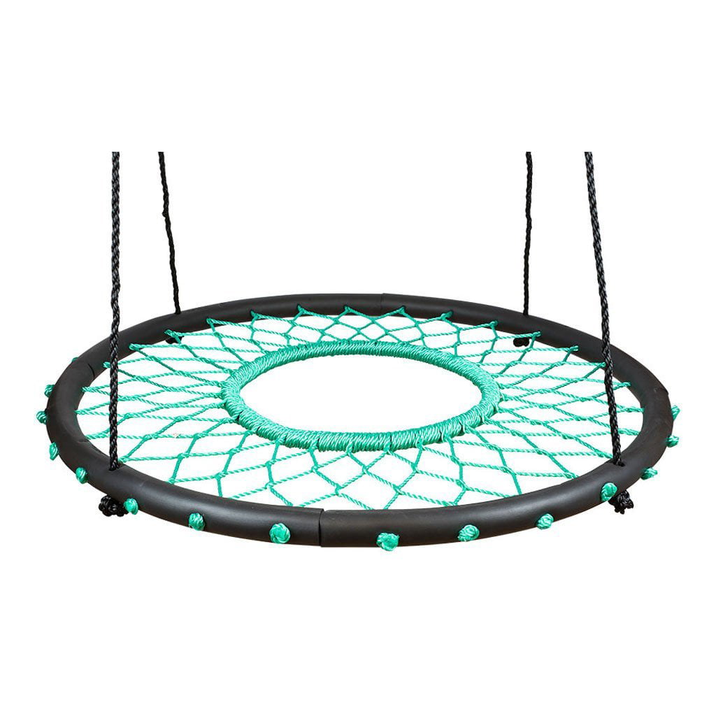 Swinging Monkey Giant 40 Inch Tarzan Spider Web Outdoor Saucer Swing Seat， Teal