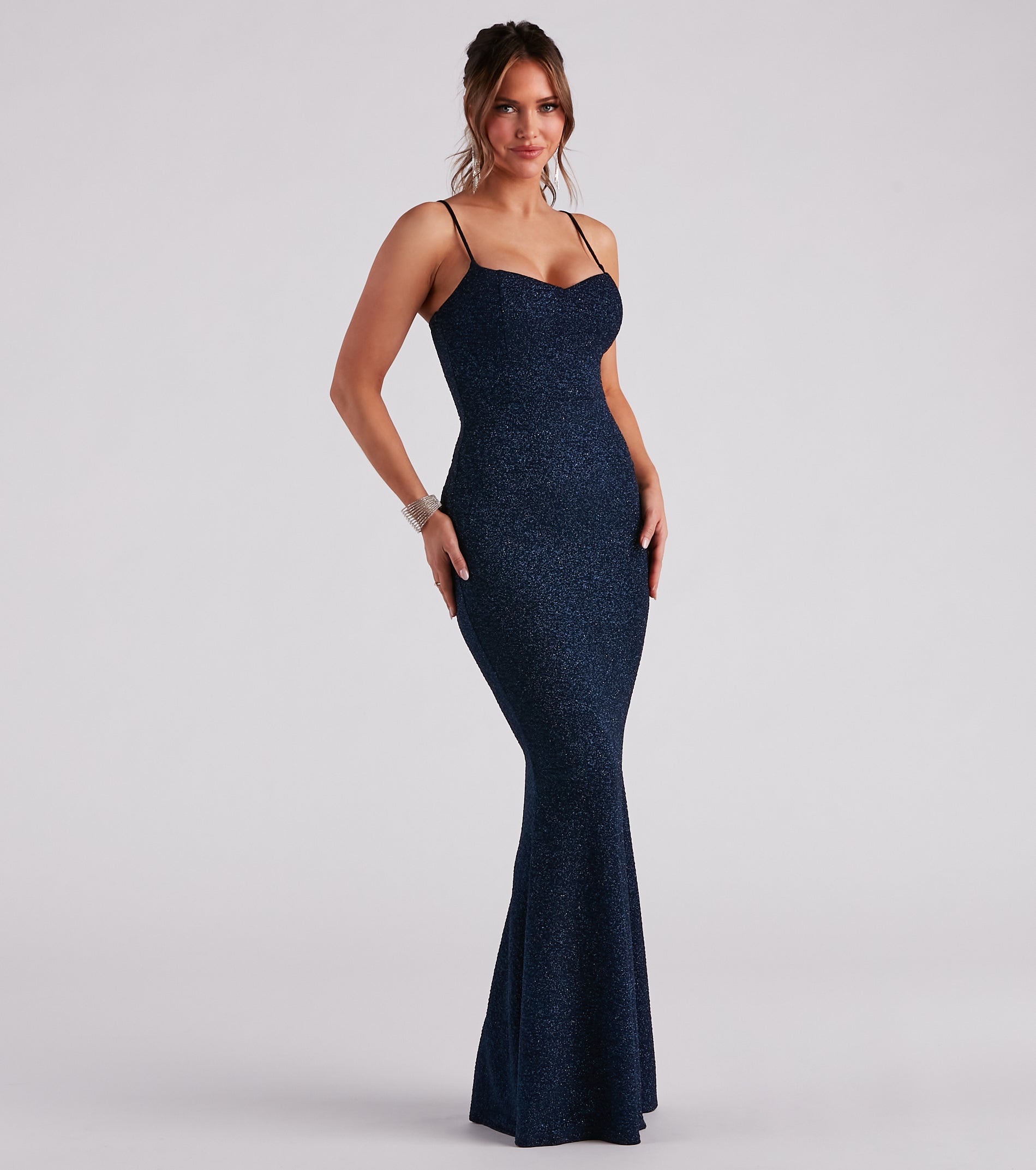 Ainsley Glittering Evening Gown