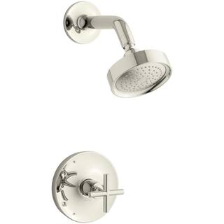 KOHLER Purist 1-Spray 6.5 in. Single Wall Mount Fixed Shower Head in Polished Nickel TS14422-3-SN