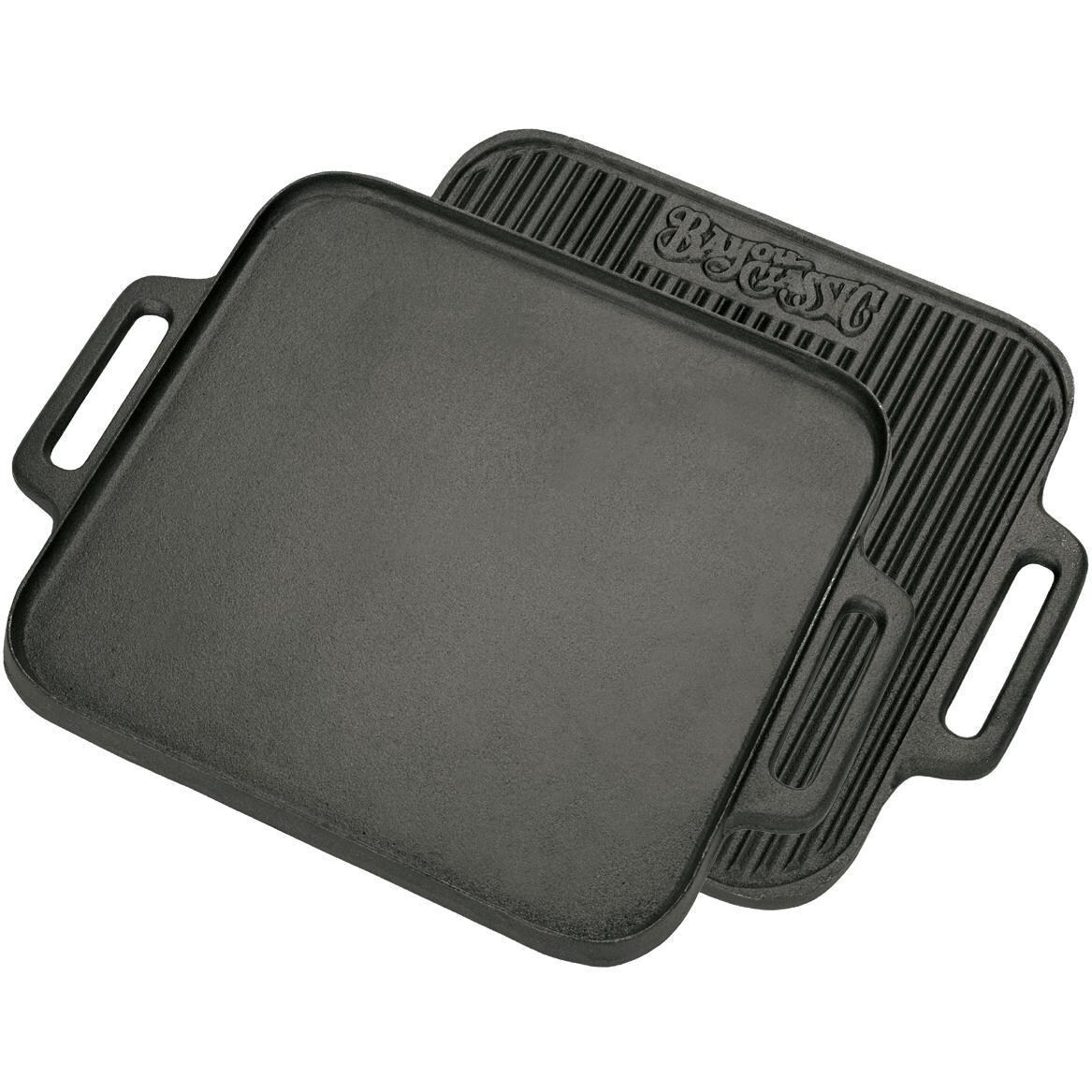 Bayou Classic Griddles Reversible 14 Inch Square Cast Iron Griddle