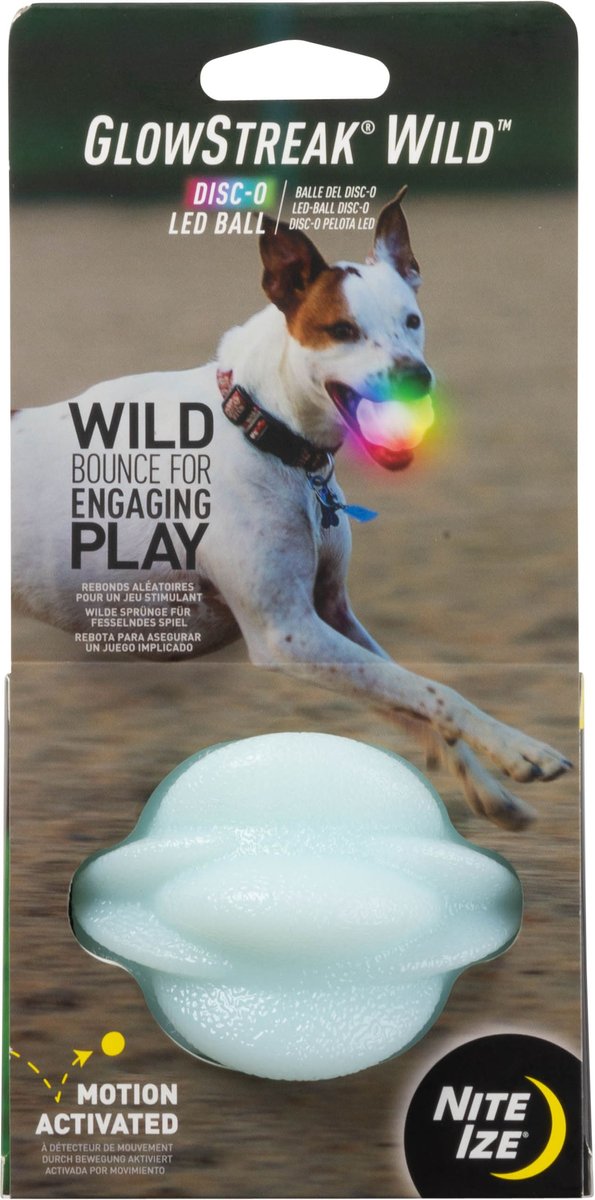 Nite Ize GlowStreak Wild LED Ball-Disc-O Dog Toy