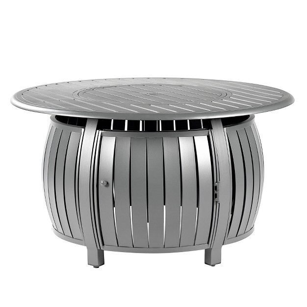 55000 Btus Round Outdoor Patio Dining Table Gray