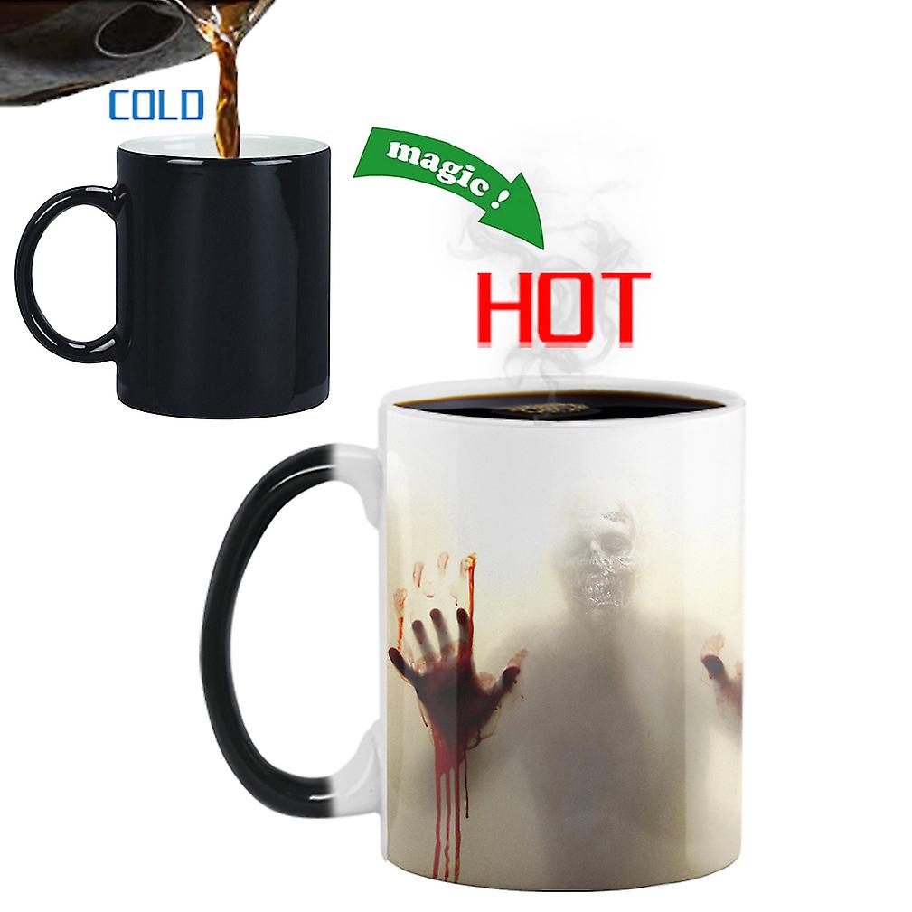 Halloween Walking Deads Color Changing Mug Ceramic Coffee Mug Thermal Tea Cup Novelty Gift