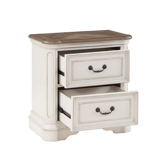 Acme BD01649 Florian Nightstand  Gray Fabric   Ant...