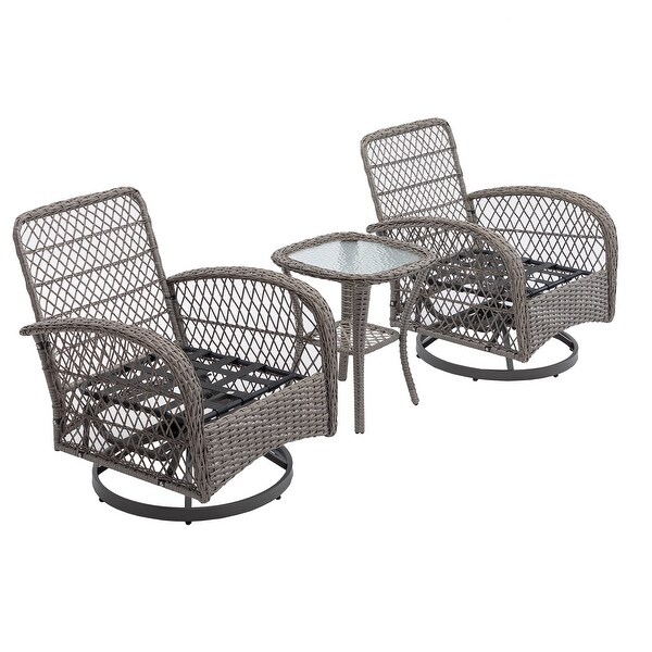 3pcs Outdoor Furniture Modern Wicker set - Overstock - 37248247