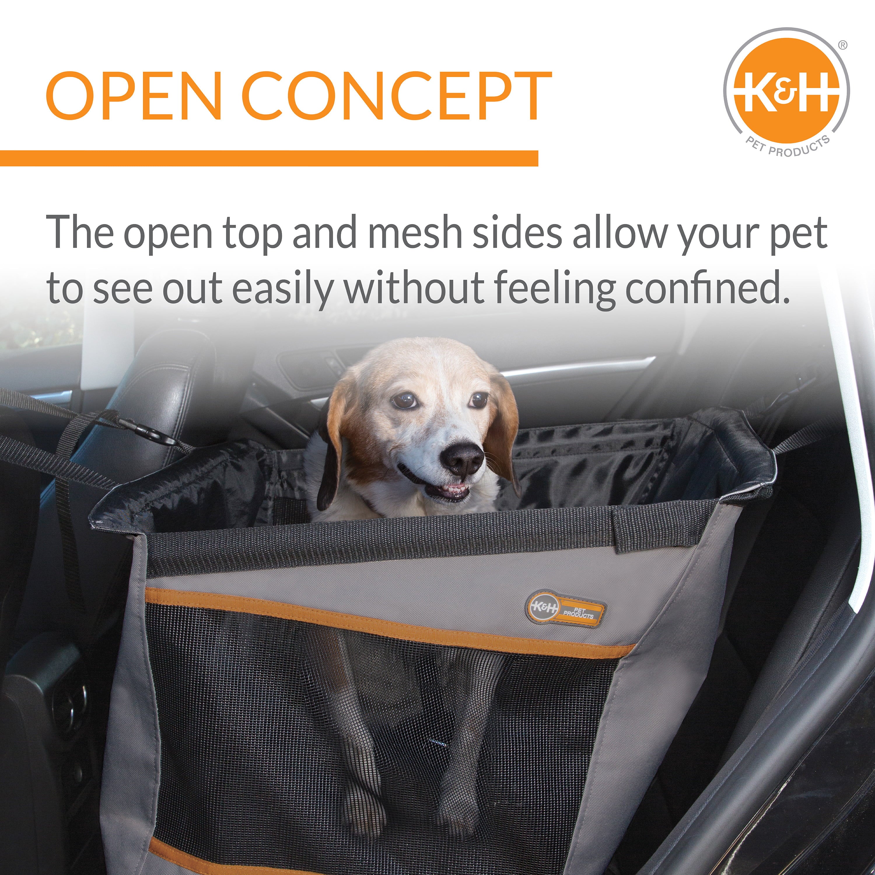 KandH Pet Products Buckle N' Go Car Seat for Pets Gray Small 21 X 13 X 19 Inches