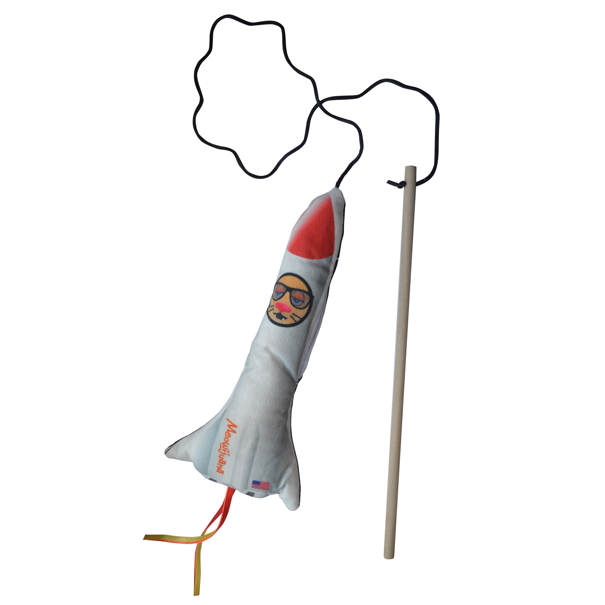 Meowijuana Get Blasted Refillable Rocket with Wand Cat Toy， Medium