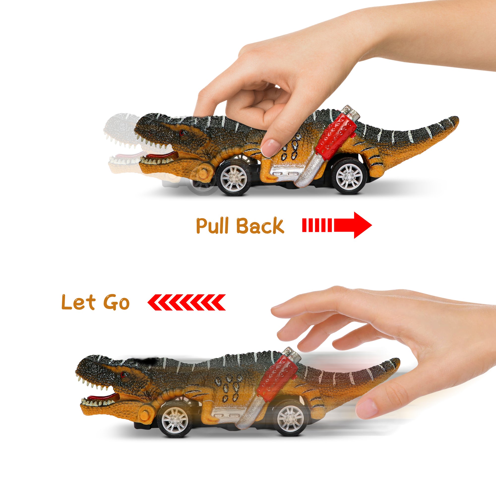 Beefunni Dinosaur Toy Pull Back Cars， 6 Pack Dinosaur Car Toys Dinosaur Games with T-Rex Gift for 3-5 Year Old Boys and Toddlers