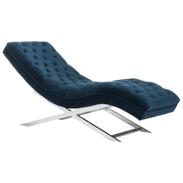 SAFAVIEH Monroe Navy Chaise - 65