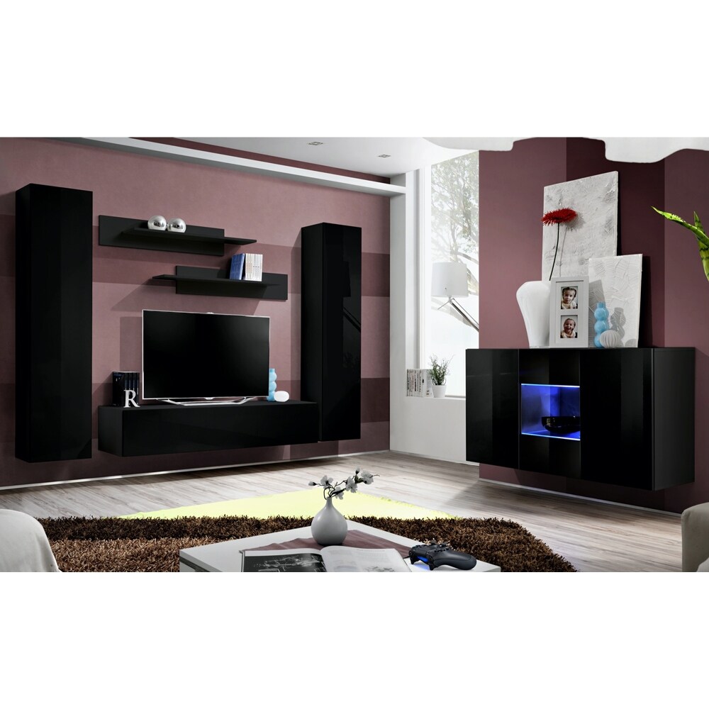 Fly SBII-A1 Wall Mounted Floating Modern Entertainment Center