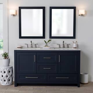 Home Decorators Collection Craye 60 in. W x 21.6 in. D x 34 in. H Bath Vanity Cabinet without Top in Deep Blue CY60-DB