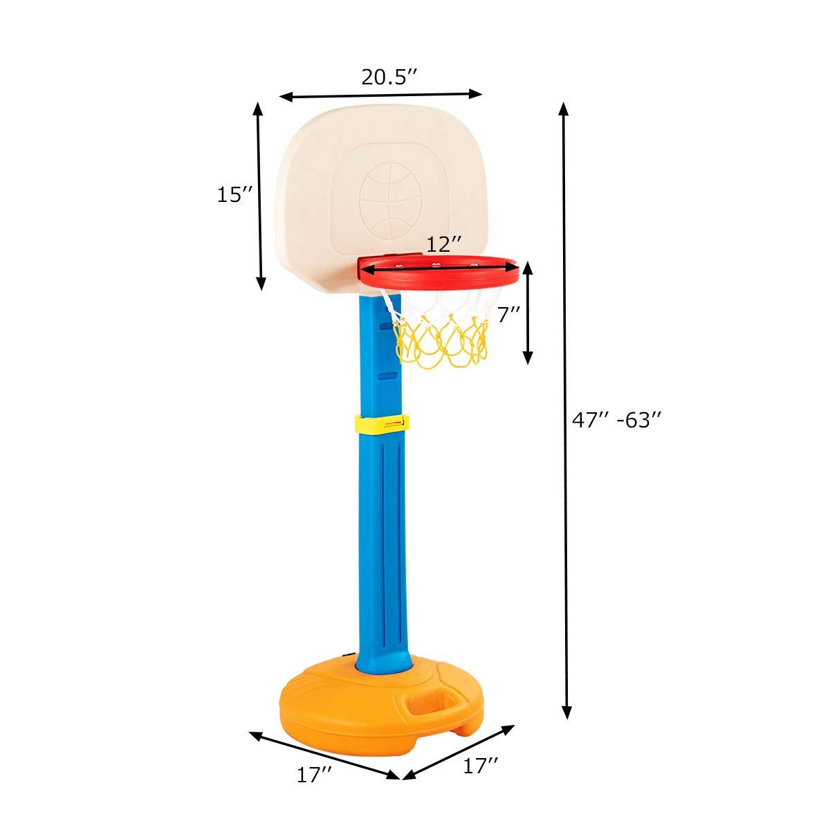 Costzon Kids Basketball Hoop, Adjustable Height Basketball Goal Stand