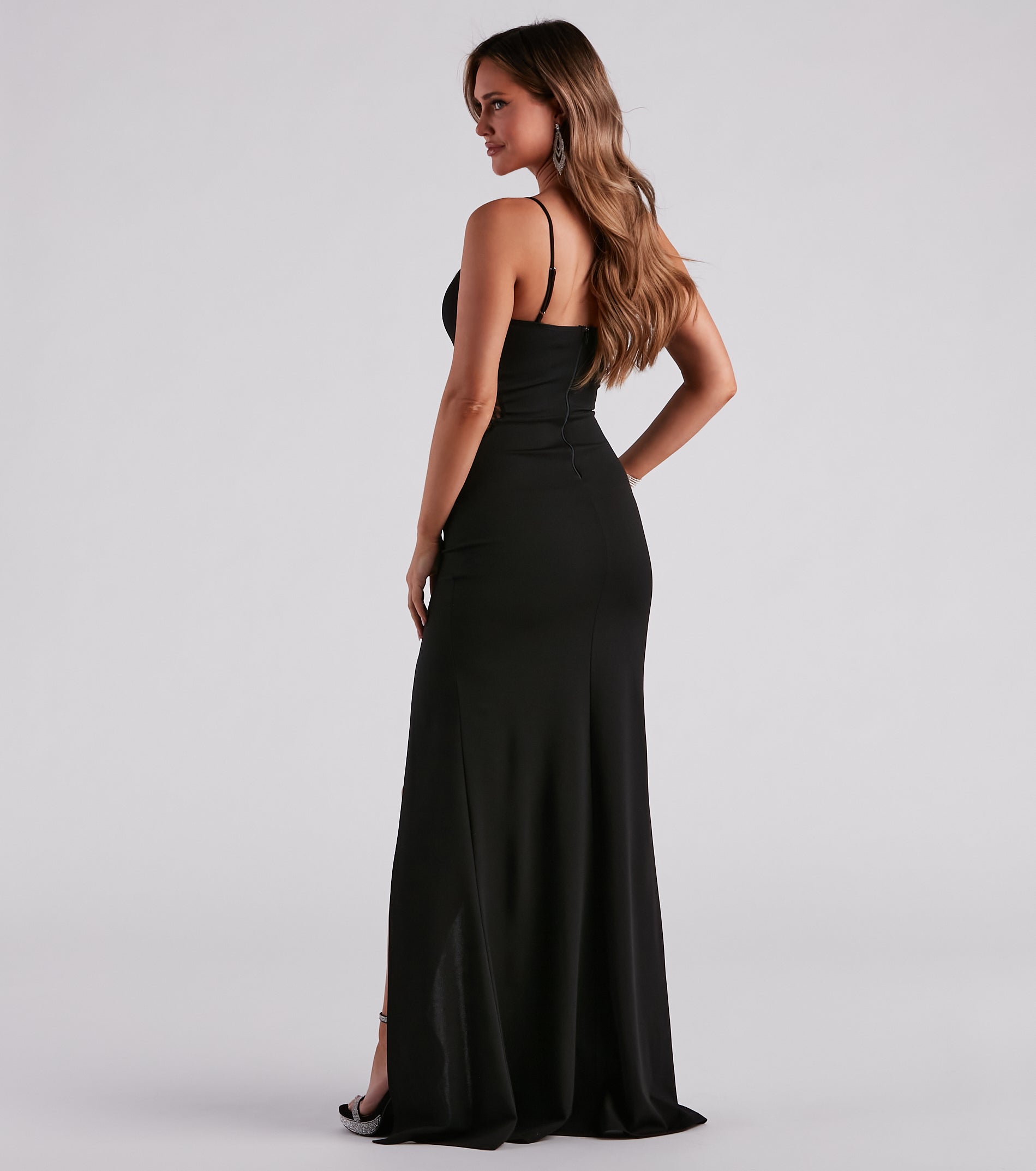 Jaime Formal Crepe Lace Mermaid Dress