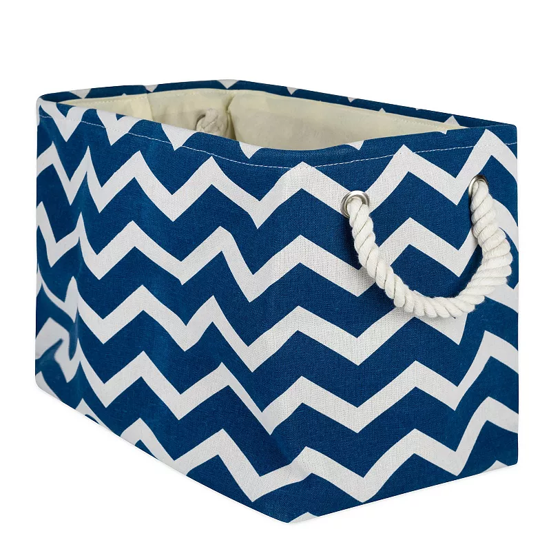 16 Chevron Rectangular Medium Bin with Rope Handle